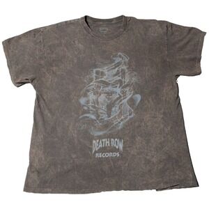 DEATH ROW RECORDS Smoking Electric Chair Acid Wash Tee- Men Oversized Medium